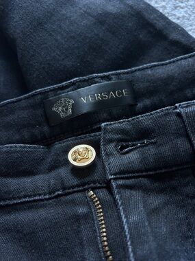 Quick SALE! Authentic Versace Barocco Embroidered Black Jeans Size 30 Rare